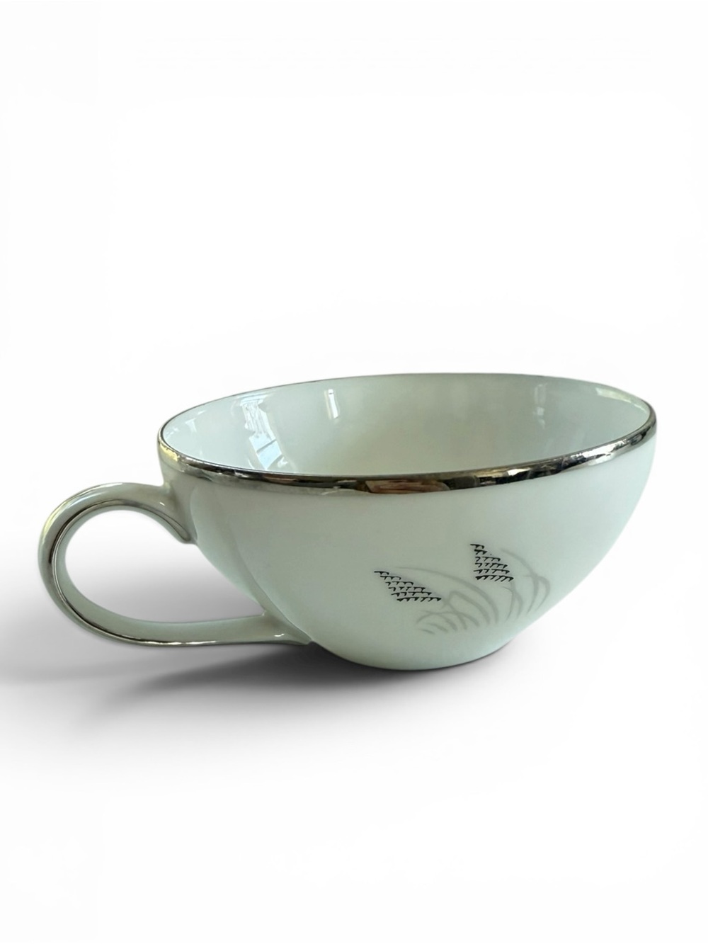 Fukagawa Arita Japan Hand Painted Tea Cup Set of 6 Pattern 706 Silver Rim - Picture 4 of 10